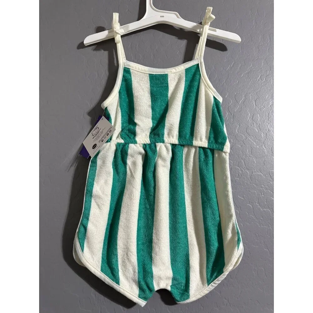 Hello Kitty 2T Green & White Striped Romper Ford Bronco Toddler Outfit 2T NWT